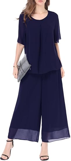 Women's 2-Piece Chiffon Pantsuit Set