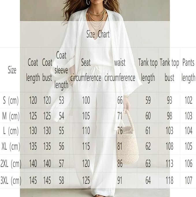 3-Piece Linen Cardigan Vacation Set