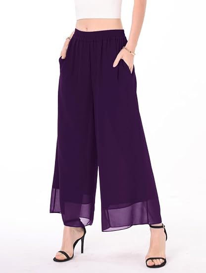 Women's 2-Piece Chiffon Pantsuit Set