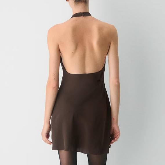 Satin Halter Neck Mini Dress