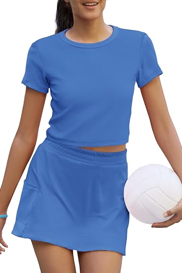 Ribbed Top & Skort 2-Piece Set