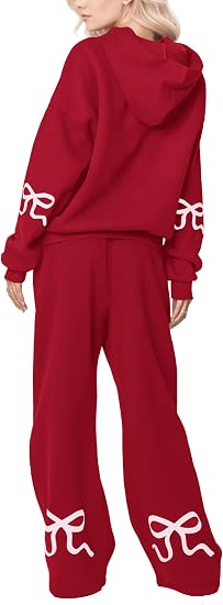 Bow Graphic Hoodie & Sweatpants Set