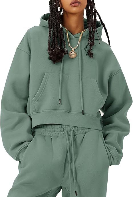 Fleece Hooded 2-Piece Tracksuit Set