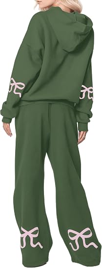 Bow Graphic Hoodie & Sweatpants Set