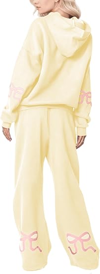 Bow Graphic Hoodie & Sweatpants Set