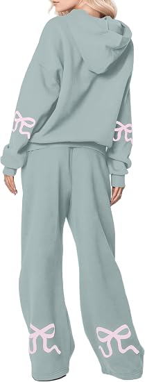 Bow Graphic Hoodie & Sweatpants Set