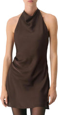 Satin Halter Neck Mini Dress