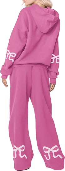 Bow Graphic Hoodie & Sweatpants Set