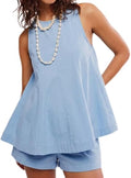 Two-Piece Denim Shorts Tank Set