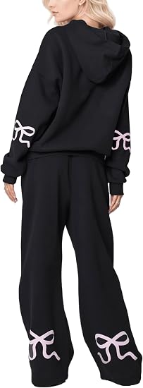 Bow Graphic Hoodie & Sweatpants Set