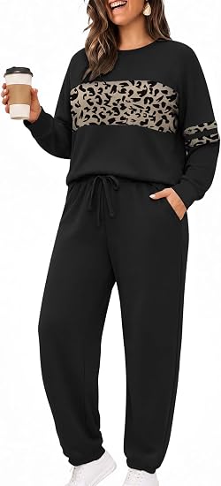 Plus Size Color Block Sweatsuit Set