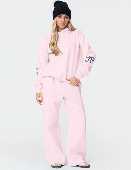 Bow Graphic Hoodie & Sweatpants Set