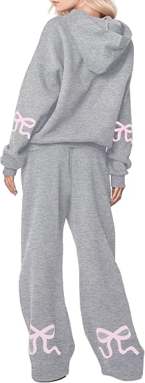 Bow Graphic Hoodie & Sweatpants Set