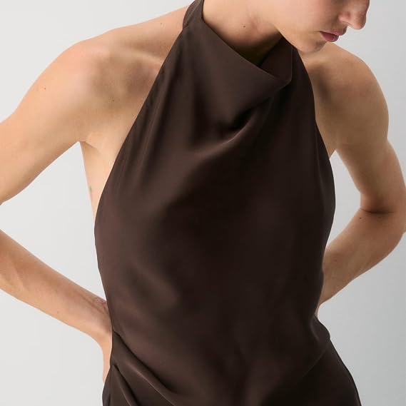 Satin Halter Neck Mini Dress