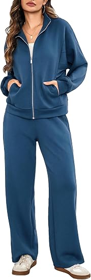 2-Piece Activewear Zip-Up Tracksuit Set
