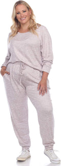 Plus Size 2-Piece Lounge Set – White Mark