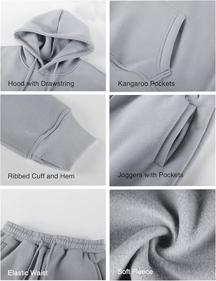 Fleece Hooded 2-Piece Tracksuit Set